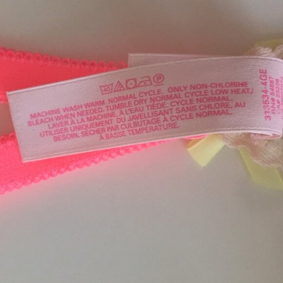 Victoria's Secret Bralette Neon Pink Crossback Lace Trim - Picture 12 of 15